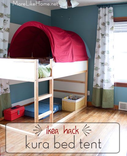 Ikea Kura Bed Tent Makeover, Diy Bunk Bed Tent