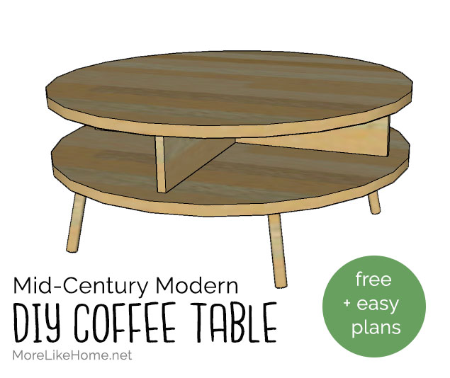 More Like Home Diy Mid Century Modern Round Coffee Table Day 12 - Diy Round Coffee Table Legs