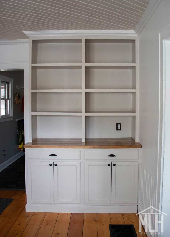 How To Turn Stock Cabinets Into Diy, Diy Built In Cabinets And Shelves