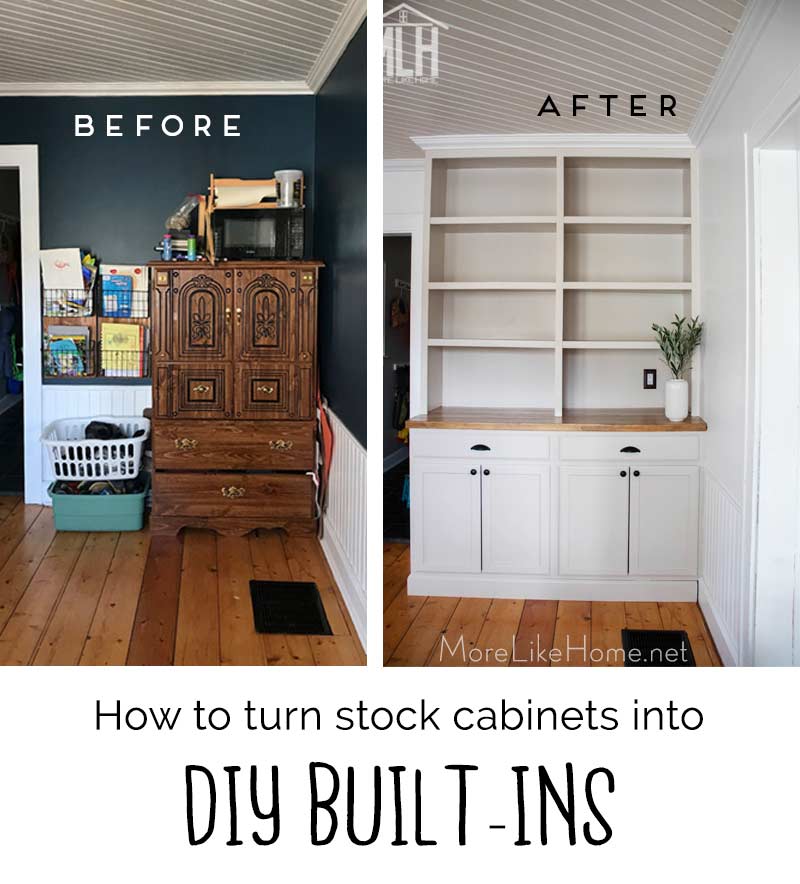 How To Turn Stock Cabinets Into Diy, How To Create Custom Built Ins With Kitchen Cabinets