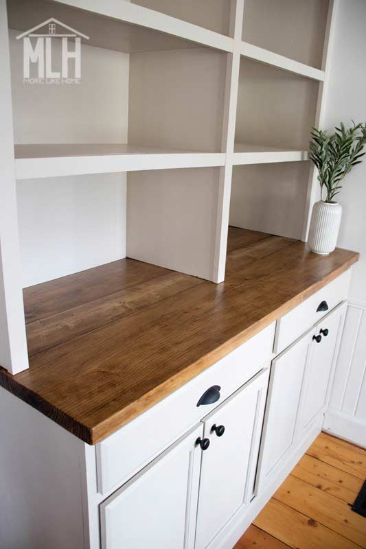 How To Turn Stock Cabinets Into Diy, Upper Kitchen Cabinets That Sit On Countertop