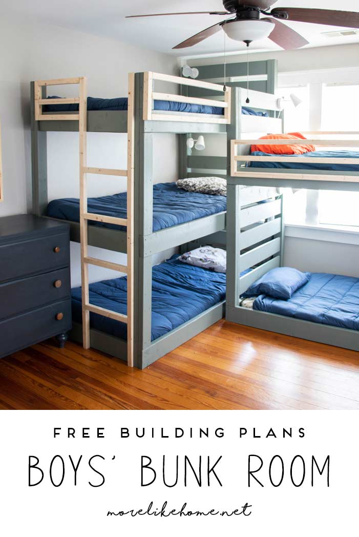 More Like Home Triple Bunk Bed Plans, Diy Double Over Bunk Bed