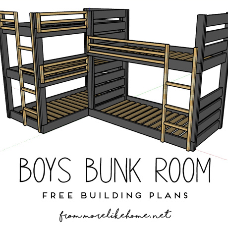 diy bunk beds easy free building plans kids room boys bedroom