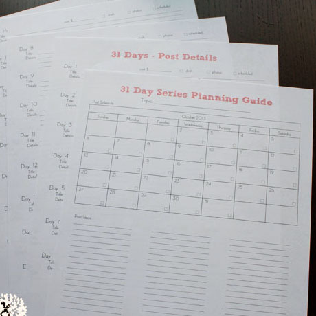 free printable blog series planner