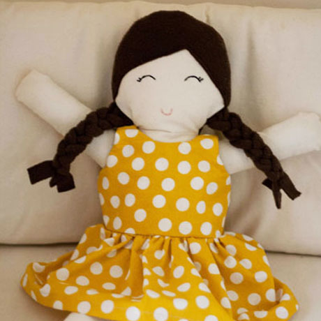 diy free rag doll dress sewing pattern