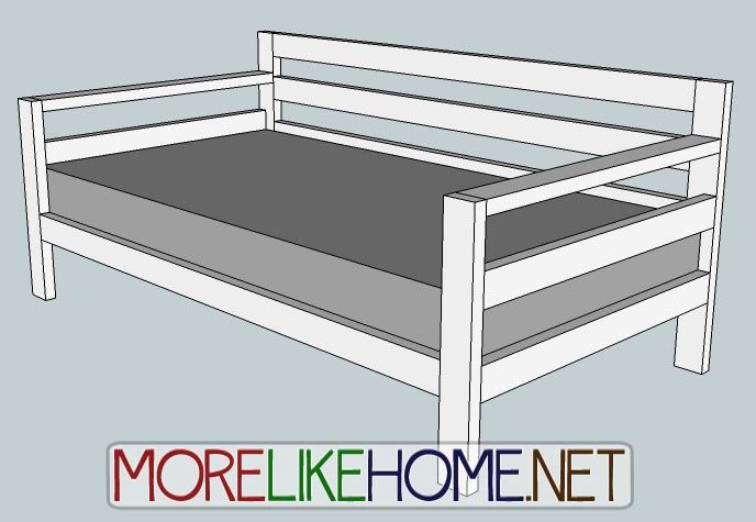 Build A Simple Modern Sofa With 2x4s, Make A Couch Out Of Twin Bed Frames