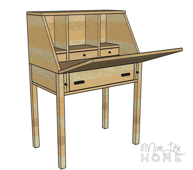 Diy Desk Series 4 Classic Secretary, Drop Front Secretary Desk Plans Free